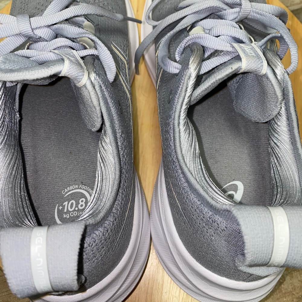 ASICS Gel Nimbus 26 Shoes Womens 8.5 US Gray PureGEL Running Walking 1012B601 - Picture 13 of 15